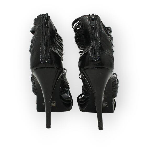 Size 10 CHINESE LAUNDRY Heels FAIR Black Strappy Ankle BackZip - Picture 6 of 10